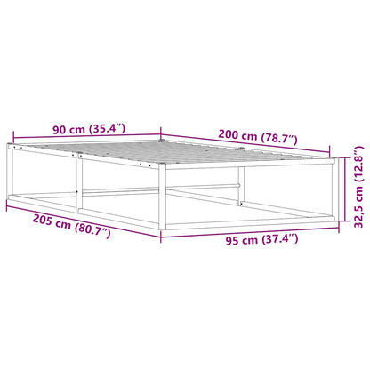 Bed Frame without Mattress White 90x200 cm Metal