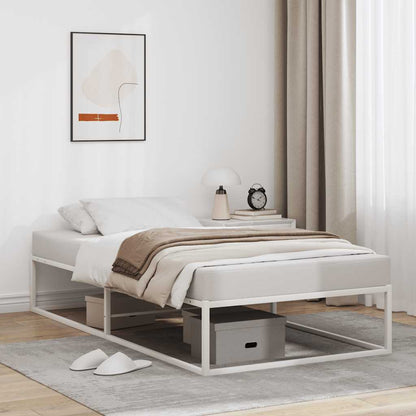 Bed Frame without Mattress White 90x200 cm Metal
