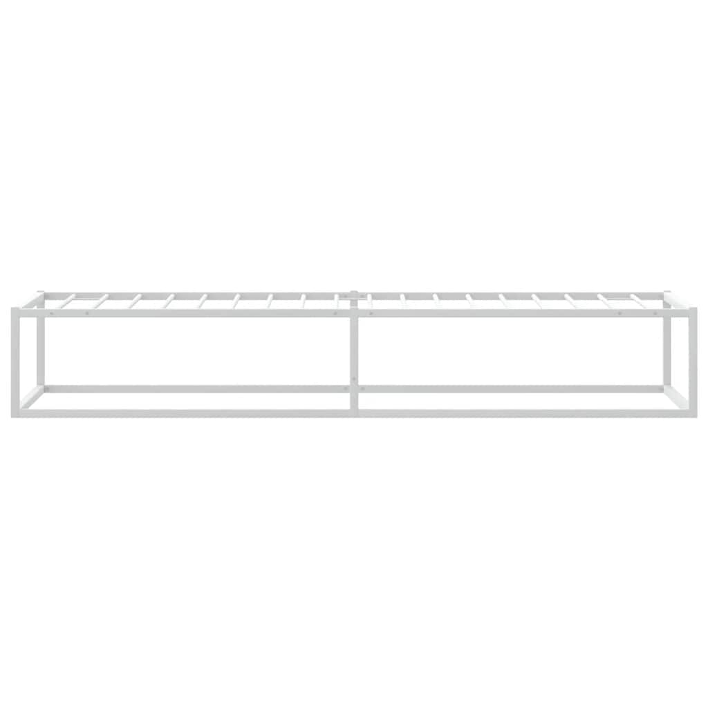 Bed Frame without Mattress White 100x200 cm Metal