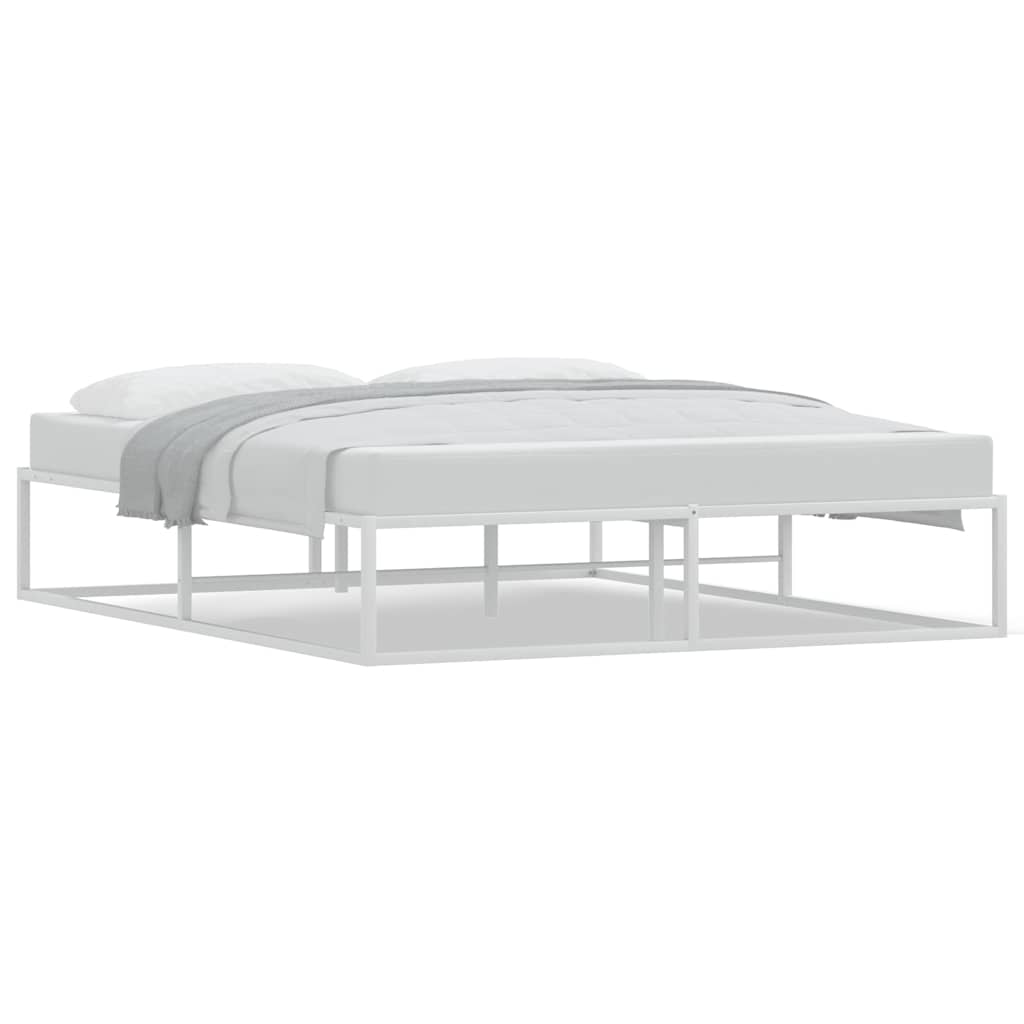 Bed Frame without Mattress White 160x200 cm Metal