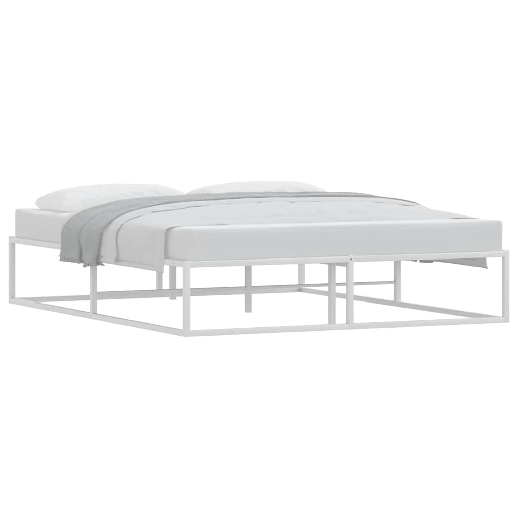 Bed Frame without Mattress White 160x200 cm Metal