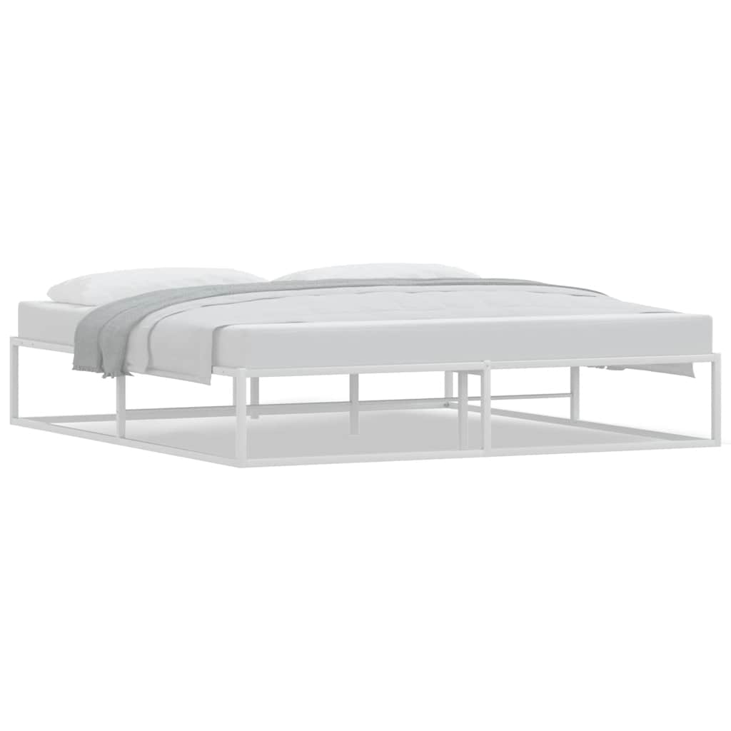 Bed Frame without Mattress White 180x200 cm Super King Metal