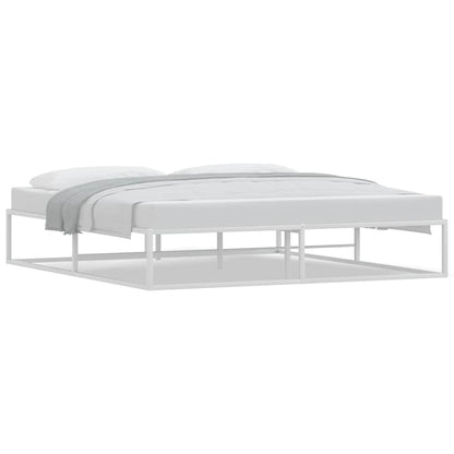 Bed Frame without Mattress White 180x200 cm Super King Metal