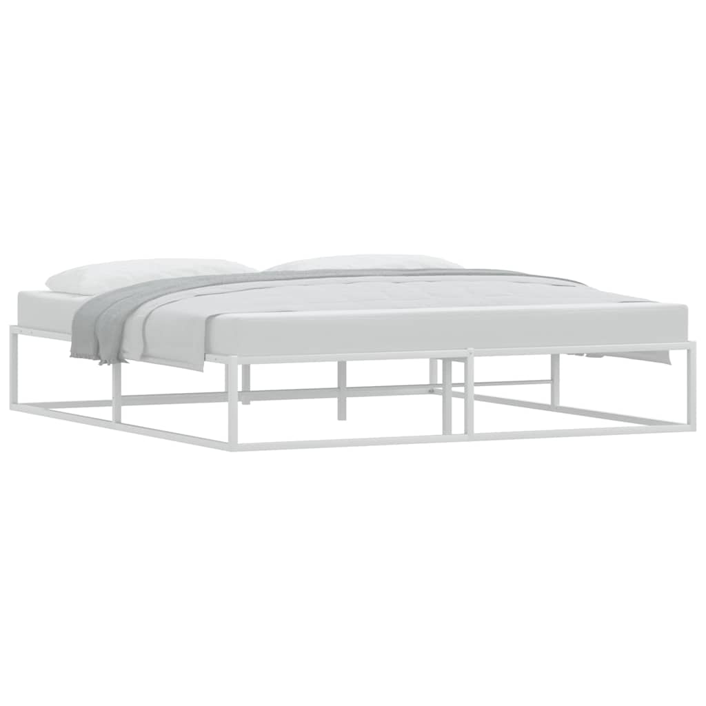 Bed Frame without Mattress White 180x200 cm Super King Metal