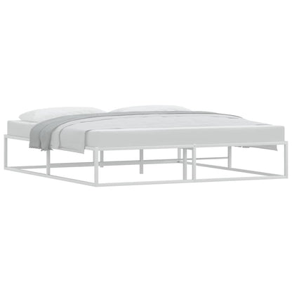 Bed Frame without Mattress White 180x200 cm Super King Metal