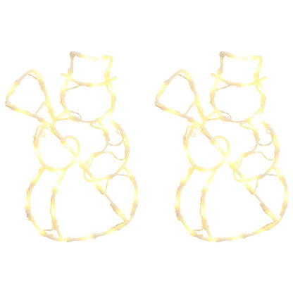 Christmas Lights Snowman Silhouette 2 pcs 35 LEDs Warm White