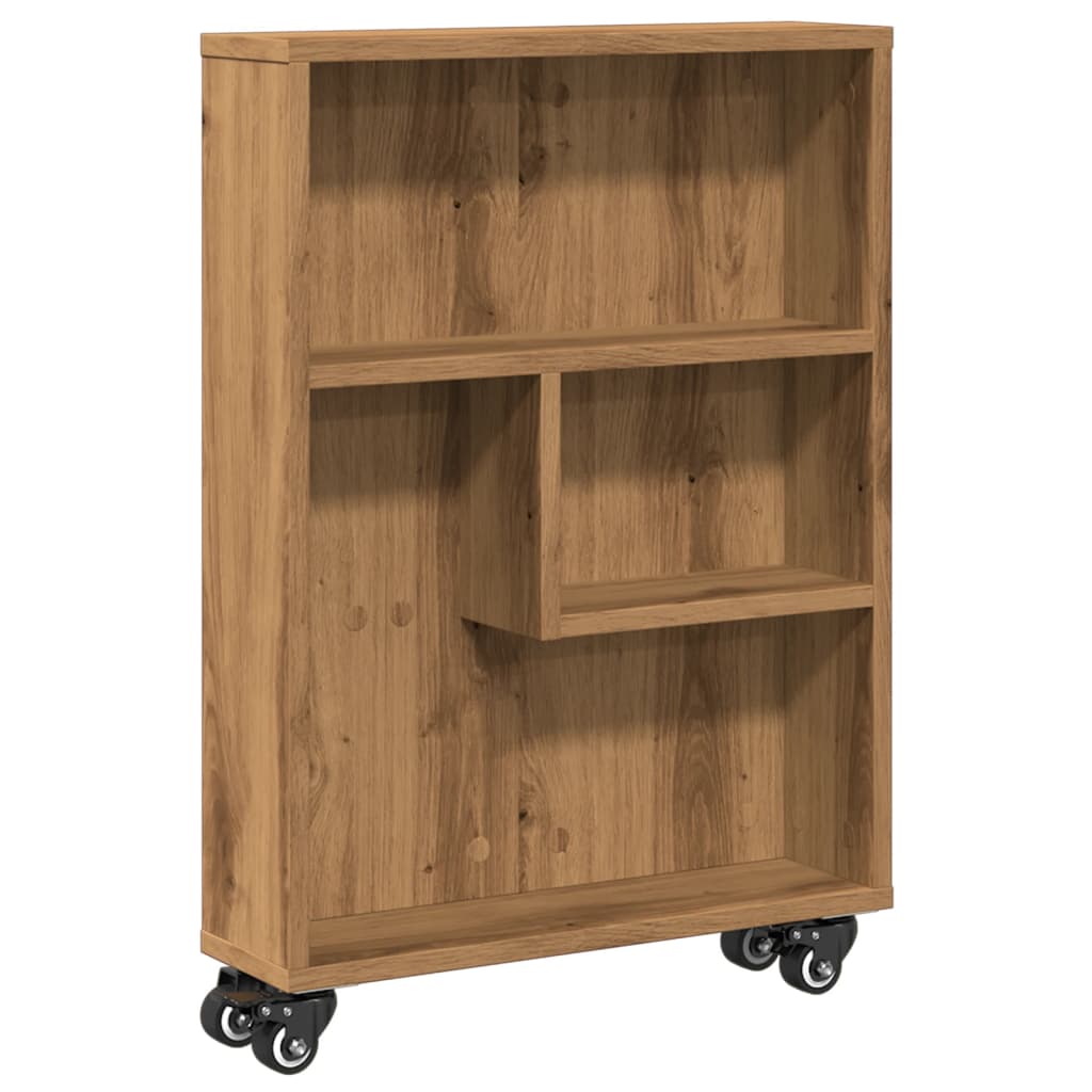 Narrow Storage Trolley Artisian Oak 48x13x68 cm Engineered Wood