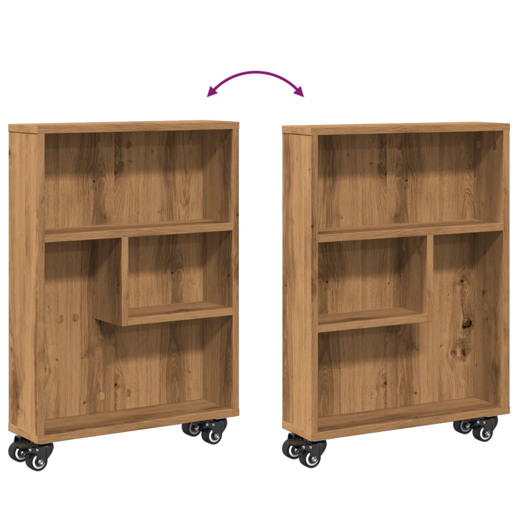 Narrow Storage Trolley Artisian Oak 48x13x68 cm Engineered Wood