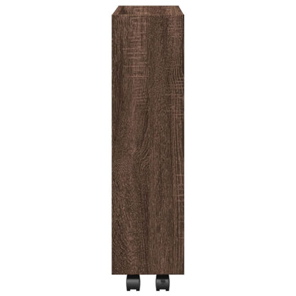 Narrow Storage Trolley 3 Tier Brown Oak Engineered Wood
