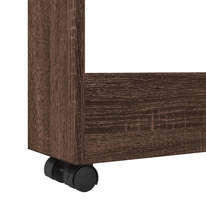 Narrow Storage Trolley 3 Tier Brown Oak Engineered Wood