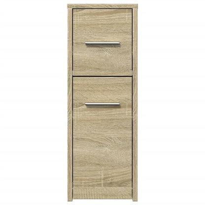 Narrow Bathroom Cupboard with Wheels Sonoma Oak Engineered Wood