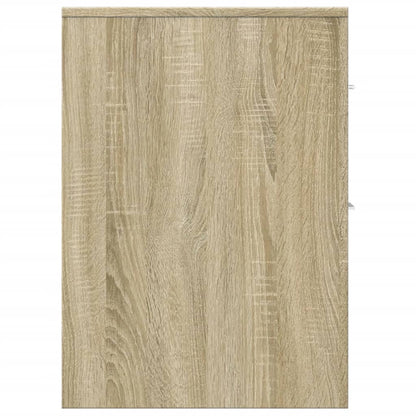 Narrow Bathroom Cupboard with Wheels Sonoma Oak Engineered Wood
