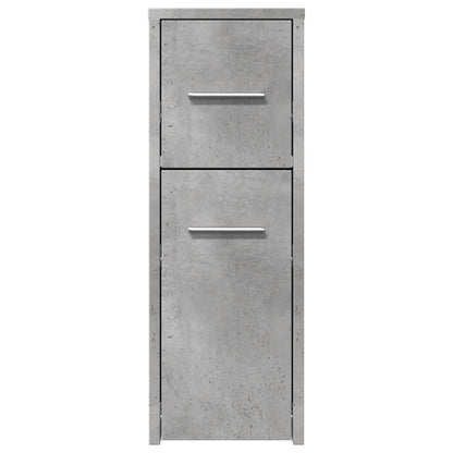 Narrow Bathroom Cupboard with Wheels Concrete Grey Engineered Wood