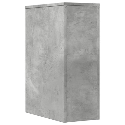 Narrow Bathroom Cupboard with Wheels Concrete Grey Engineered Wood