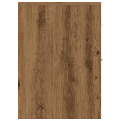 Narrow Bathroom Cupboard with Wheels Artisian Oak Engineered Wood