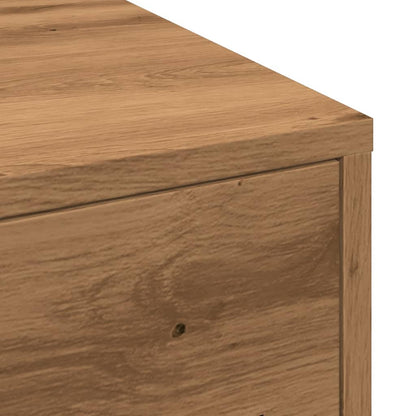Narrow Bathroom Cupboard with Wheels Artisian Oak Engineered Wood