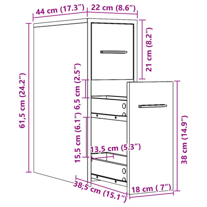 Narrow Bathroom Cupboard with Wheels Artisian Oak Engineered Wood