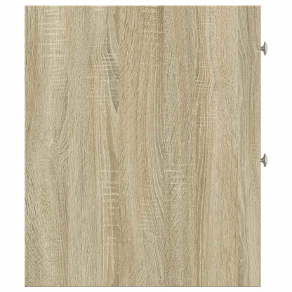 Narrow Bathroom Cupboard with Wheels Sonoma Oak Engineered Wood