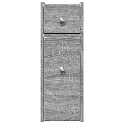 Narrow Bathroom Cupboard with Wheels Grey Sonoma Engineered Wood