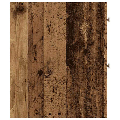 Narrow Bathroom Cupboard with Wheels Old Wood Engineered Wood