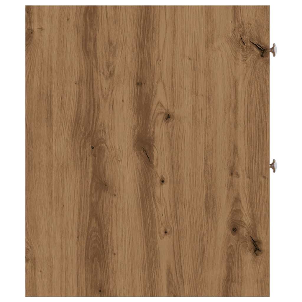 Narrow Bathroom Cupboard with Wheels Artisian Oak Engineered Wood