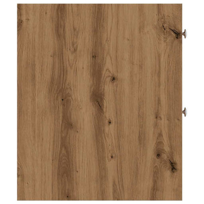 Narrow Bathroom Cupboard with Wheels Artisian Oak Engineered Wood
