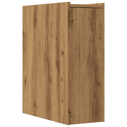 Narrow Bathroom Cupboard with Wheels Artisian Oak Engineered Wood