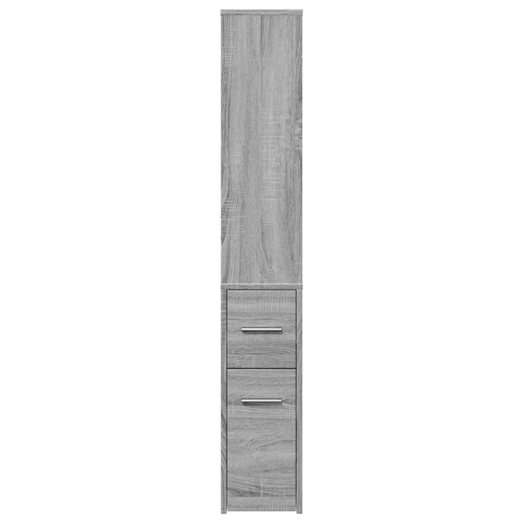 Narrow Bathroom Cupboard with Wheels Grey Sonoma Engineered Wood