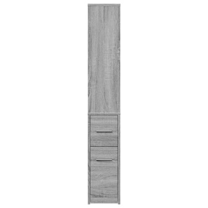 Narrow Bathroom Cupboard with Wheels Grey Sonoma Engineered Wood