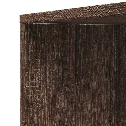 Narrow Bathroom Cupboard with Wheels Brown Oak Engineered Wood