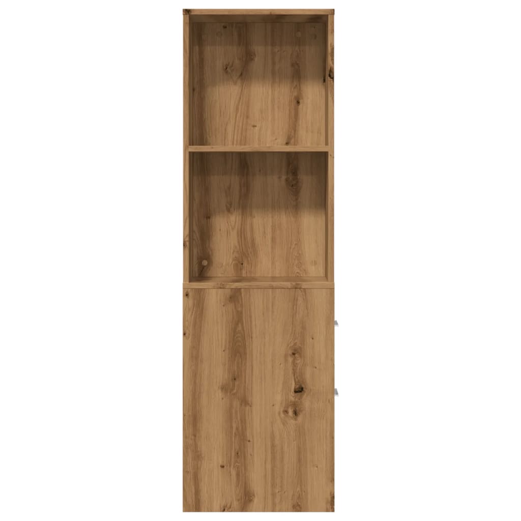 Narrow Bathroom Cupboard with Wheels Artisian Oak Engineered Wood