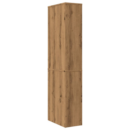 Narrow Bathroom Cupboard with Wheels Artisian Oak Engineered Wood