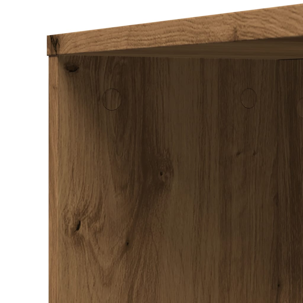 Narrow Bathroom Cupboard with Wheels Artisian Oak Engineered Wood