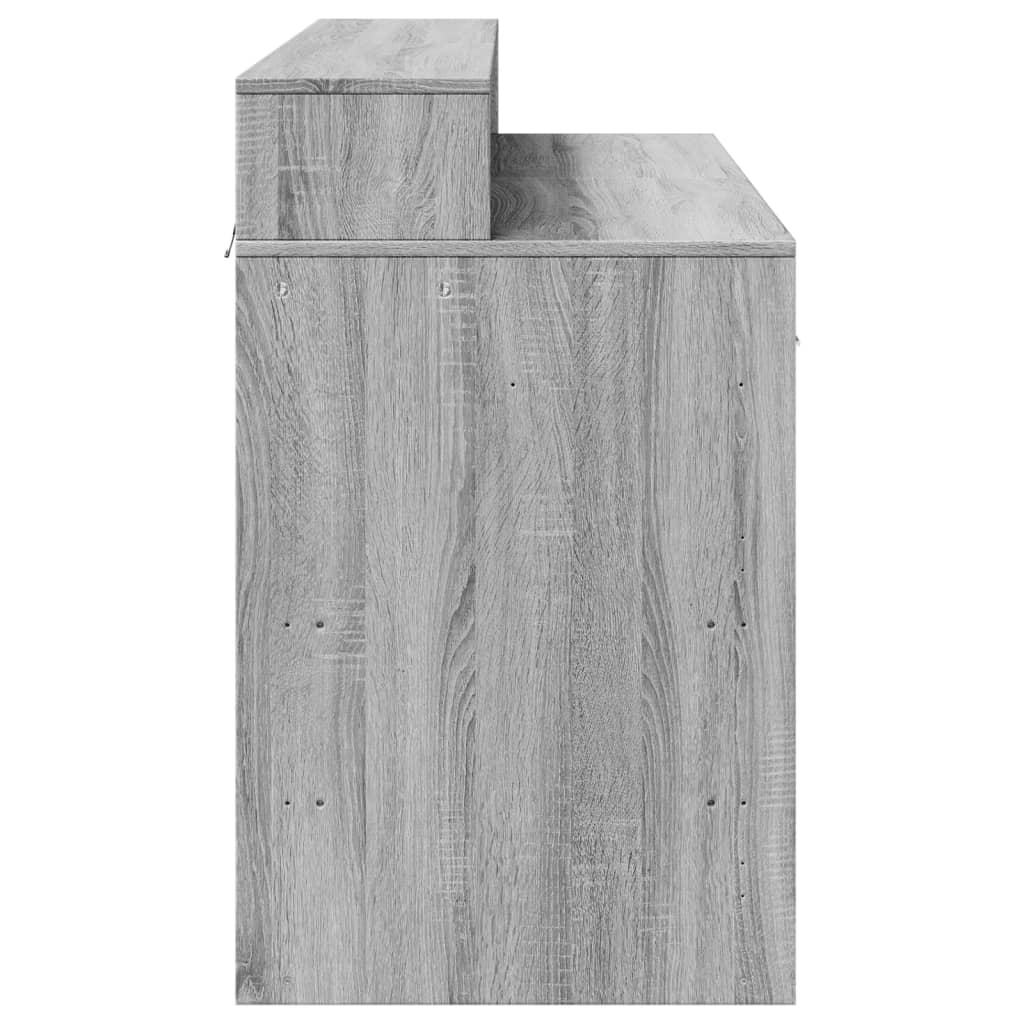 Desk with LED Lights Grey Sonoma 120x55x91 cm Engineered Wood