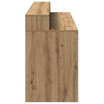 Desk with LED Lights Artisian Oak 160x55x91 cm Engineered Wood