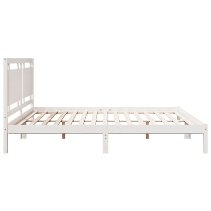 Extra Long Bed Frame without Mattress White 180x210 cm Solid Wood