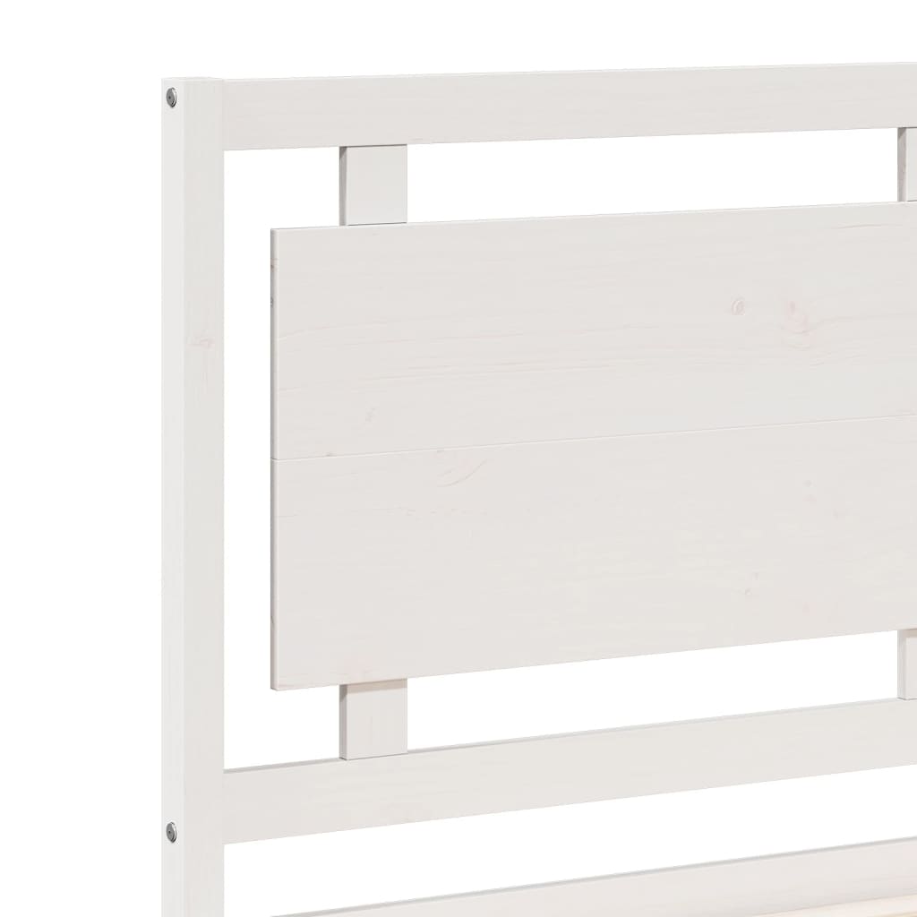 Extra Long Bed Frame without Mattress White 180x210 cm Solid Wood
