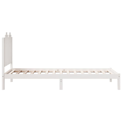 Extra Long Bed Frame without Mattress White 100x220 cm Solid Wood