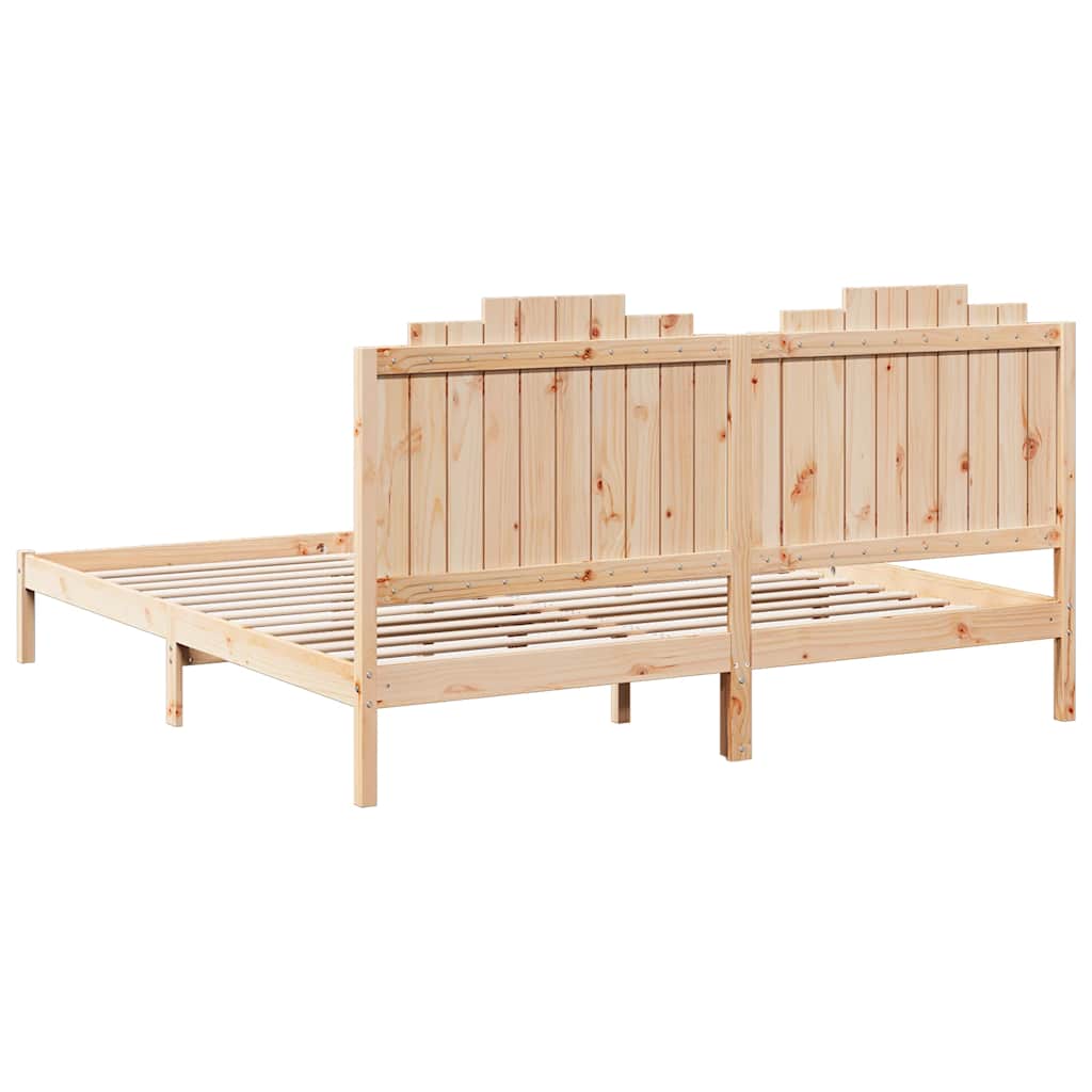Extra Long Bed Frame without Mattress 180x220 cm Solid Wood