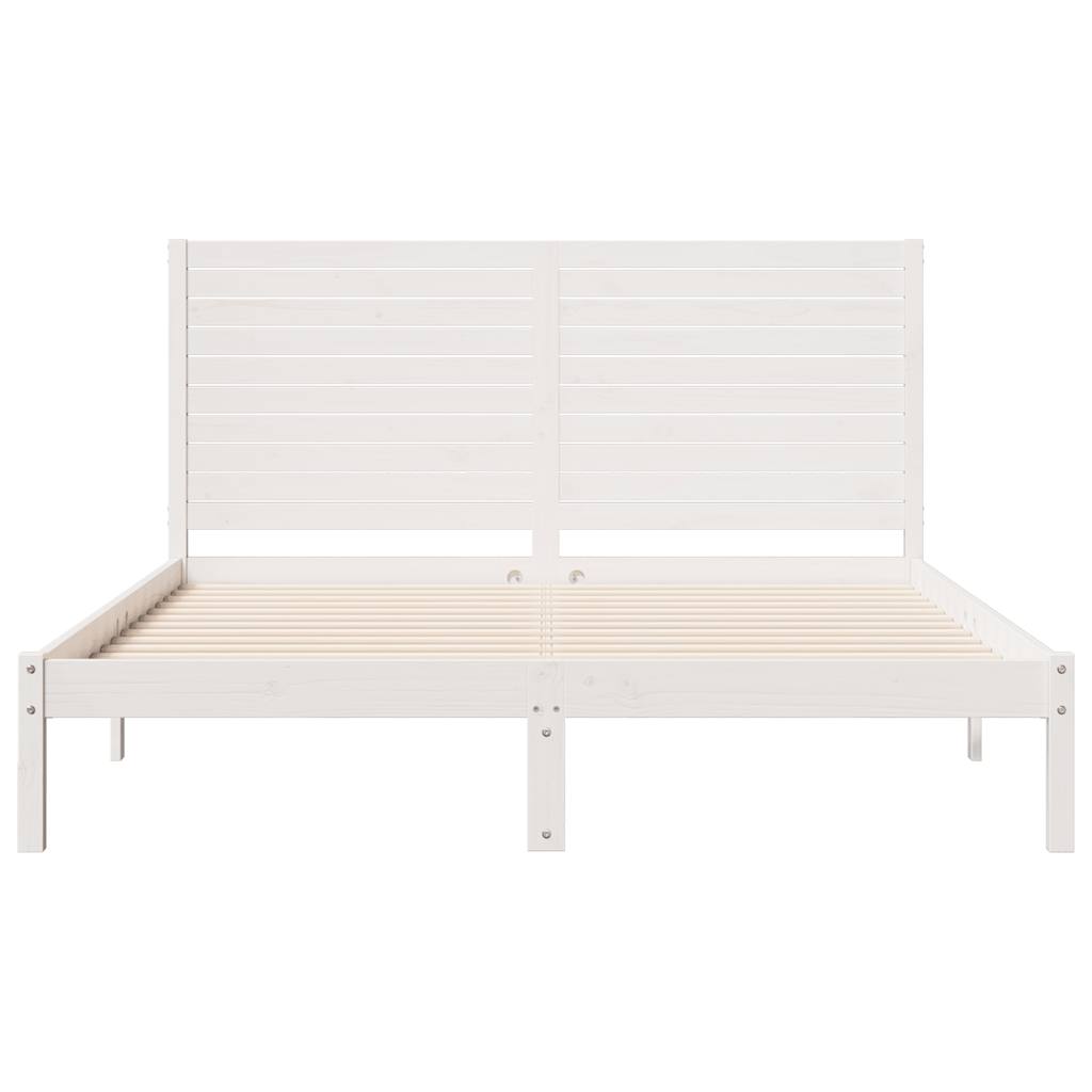 Extra Long Bed Frame without Mattress White 140x210 cm Solid Wood