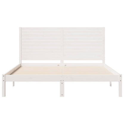 Extra Long Bed Frame without Mattress White 140x210 cm Solid Wood
