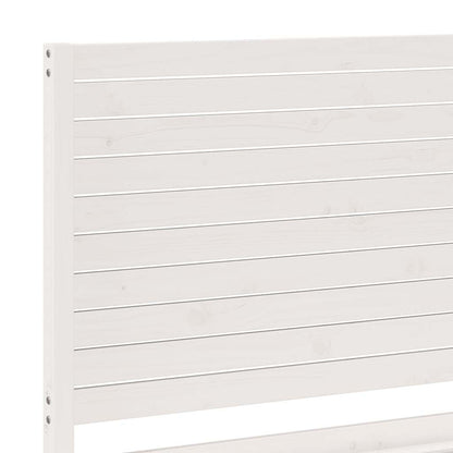 Extra Long Bed Frame without Mattress White 140x210 cm Solid Wood