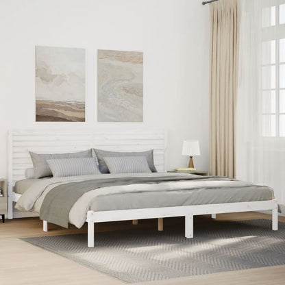 Extra Long Bed Frame without Mattress White 180x210 cm Solid Wood