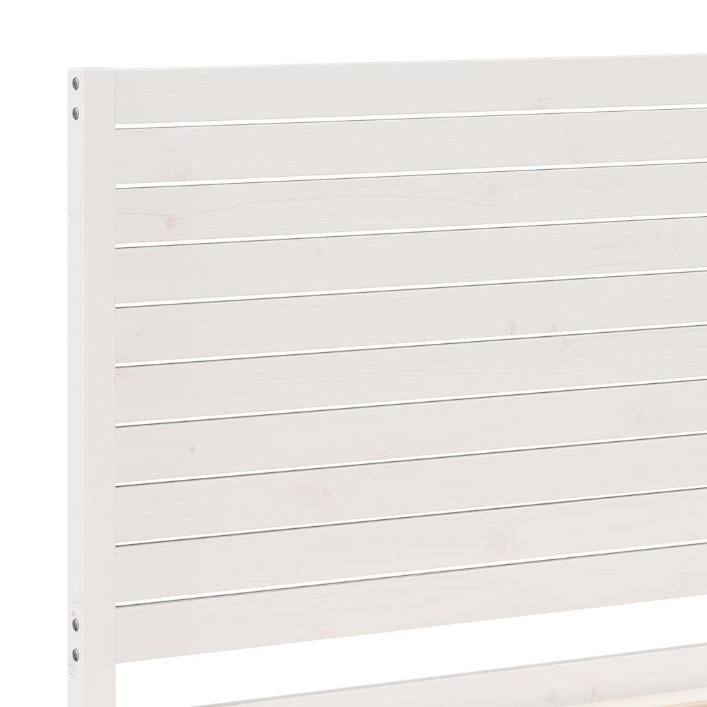Extra Long Bed Frame without Mattress White 90x220 cm Solid Wood