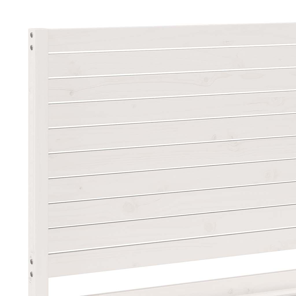 Extra Long Bed Frame without Mattress White 140x220 cm Solid Wood