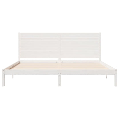 Extra Long Bed Frame without Mattress White 180x220 cm Solid Wood