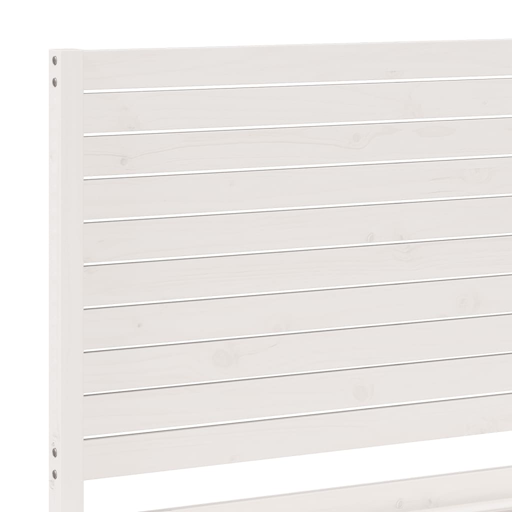 Extra Long Bed Frame without Mattress White 200x220 cm Solid Wood