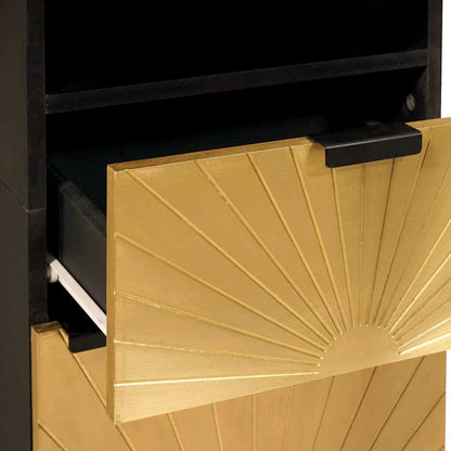 Bathroom Furniture Sets 3 pcs Black and Gold 38 x 33 x 160 cm