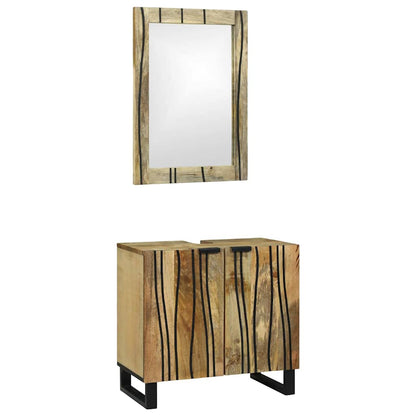 Bathroom Furniture Set with Shelf 2 pcs Brown 62 x 33 x 58 cm
