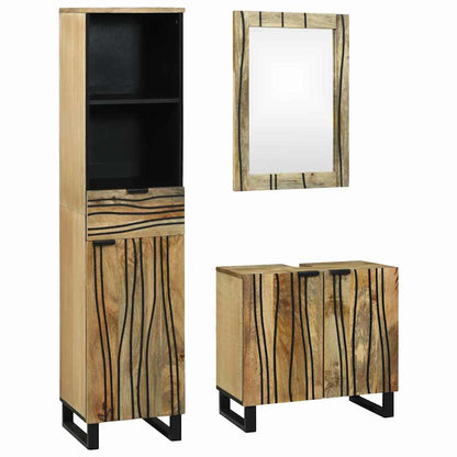 Bathroom Furniture Set with Drawer 3 pcs Brown 38 x 33 x 160 cm